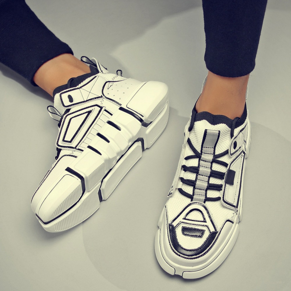 Spring New Color Matching Fashion Couple Style Flying Woven Breathable Casual Shoes